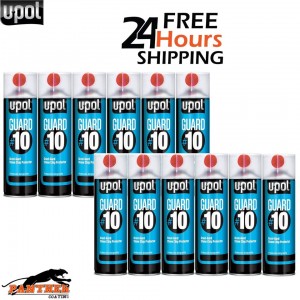 12 x U-POL GUARD #10 Gravi-Guard Stone Chip Protector 450ml Aerosol Black