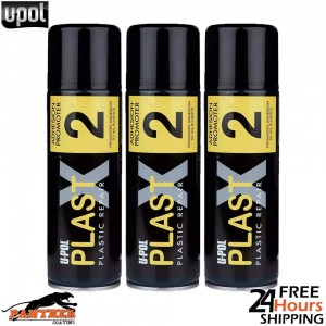 3 x U-POL PLASTX2 - ADHESION PROMOTER - 400ml PLASTIC REPAIR
