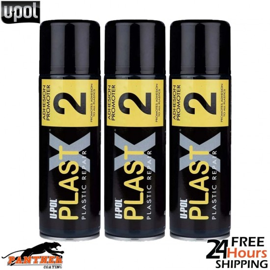 3 x U-POL PLASTX2 - ADHESION PROMOTER - 400ml PLASTIC REPAIR