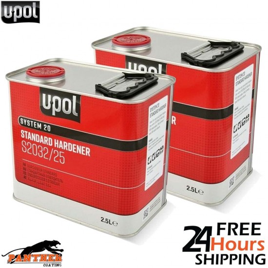 2 x U-POL SYSTEM 20 STANDARD HARDENER S2032/25 FOR PAINT PRIMER LACQUER 2.5 LTR