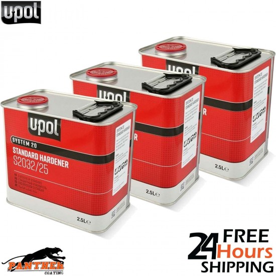 3 x U-POL SYSTEM 20 STANDARD HARDENER S2032/25 FOR PAINT PRIMER LACQUER 2.5 LTR