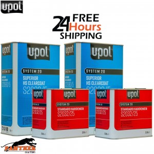2x UPOL SUPERIOR HS CLEARCOAT S2080/5 5L - WITH STANDARD HARDENER S2032 7.5L KIT