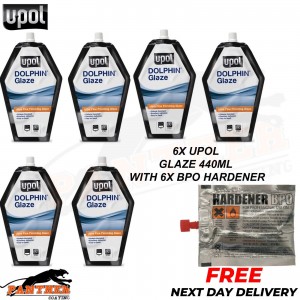 6X - U-POL DOLPHIN GLAZE Self Levelling Glazing Putty UPOL + HARDENER TUBES