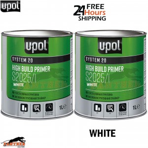 2x U-POL S2025 1L 2K HS High Build Primer WHITE 4:1 Professional Auto Paint