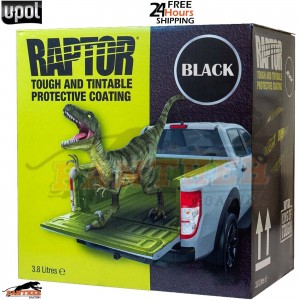 U-POL RAPTOR Bed Liner 3.8L Black - Heavy-Duty Coating Kit + Hardener Included
