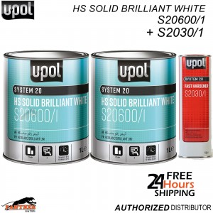 UPOL S20600/1 Brilliant White X2 HS 2K Paint 1L + S2030 Hardener – Car Paint