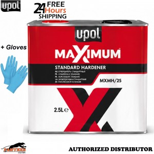 U-POL Maximum Standard Hardener 2.5L 2K Car Paint + Free Gloves Pair