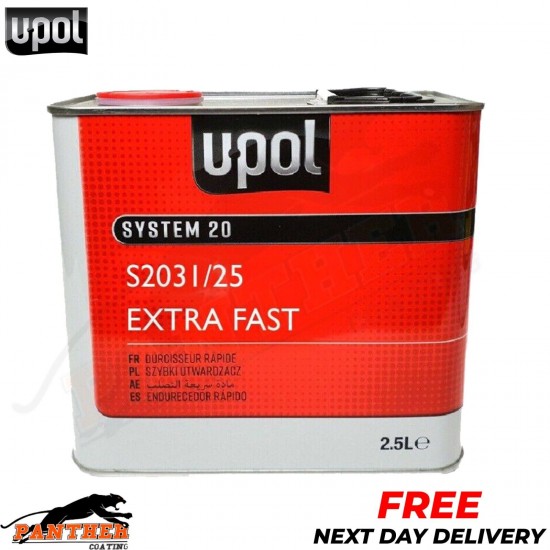 U-POL SYSTEM 20 S2031/25 2K EXTRA FAST HARDENER 2.5L FOR PAINT PRIMER LACQUER
