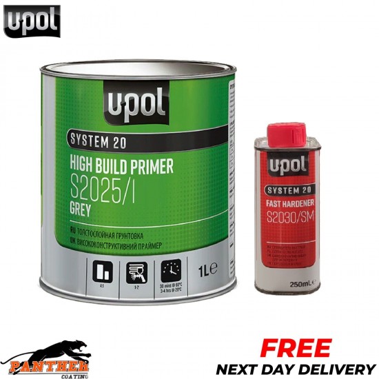 UPOL HIGH BULID PRIMER S2025/1 GREY WITH FAST HARDENER S2030/SM 1.25LITER KIT