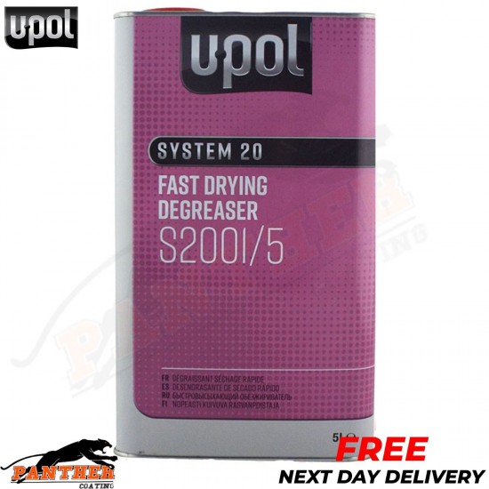 U-POL SYSTEM 20 FAST DRYING DEGREASER S2001/5 PANEL WIPE 5 LITRE