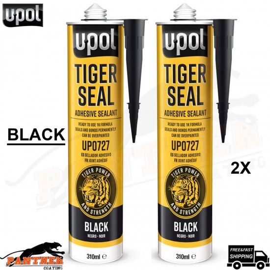 2x Upol Tiger Seal Black 310ml Polyurethane Adhesive Sealant TIG/NB New U-POL