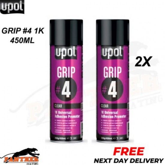 2x Upol GRIP#4 Universal Adhesion Promoter Aerosol - 450ml