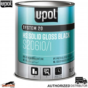 U-POL S20610/1 System 20 HS 2K Black Gloss Paint 1L –High Solid Professional Car