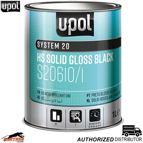 U-POL S20610/1 System 20 HS 2K Black Gloss Paint 1L –High Solid Professional Car