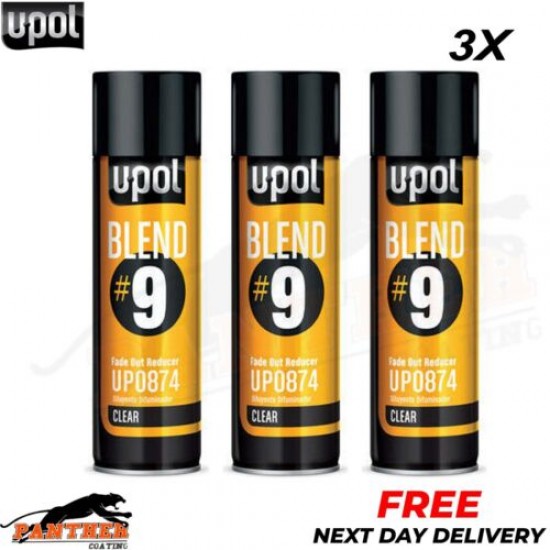 3x Fade Out Thinner UPOL Blend#9 Transparent Blending Clear Aerosol 450ML