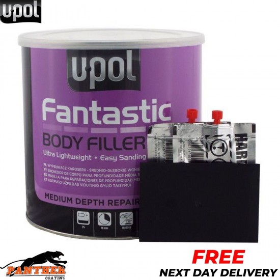 U-POL FANTASTIC POLYESTER CAR BODY FILLER 3 LITRE - WITH BPO HARDENER