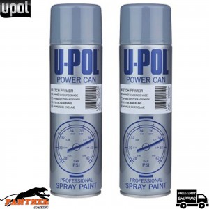 2x U-Pol Etch Primer Spray Grey Power Can Direct to metal Anti-Corrosive 500ml