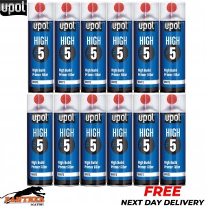 12X UPOL HIGH BUILD HIGH #5 PRIMER 450ML AEROSOL U-POL - WHITE