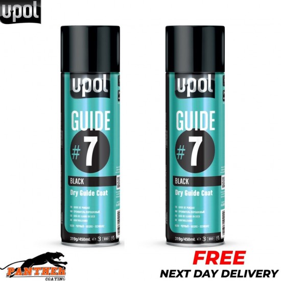 2x Upol Guide #7 Dry Guide Coat Dry Or Wet Filler Paint Defect Aerosol - 450ml