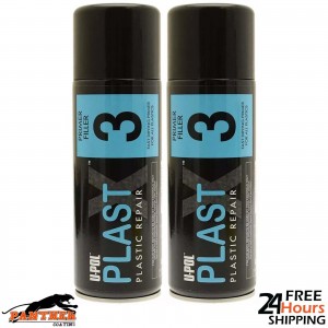 2x Upol PlastX3 Primer Filler Aerosol Plastic Bumper/Trim Paint PLAS/3 400ml