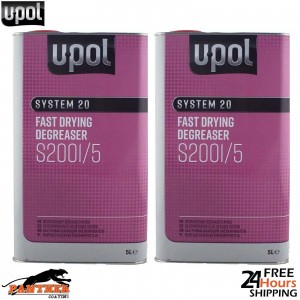 2 X U-POL SYSTEM 20 FAST DRYING DEGREASER S2001/5 PANEL WIPE Upol 5 LITRE