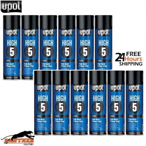 12x UPOL HIGH BUILD HIGH #5 PRIMER 450ML AEROSOL U-POL - BLACK