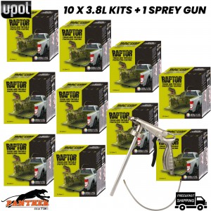 10x UPOL RAPTOR BED LINER TOUGH COATING 3.8L KITS + APPLICATOR GUN/1 *TINTABLE*