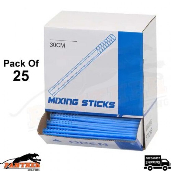 BLUE PLASTIC PAINT MIXING STICKS 30CM PACKS OF 25