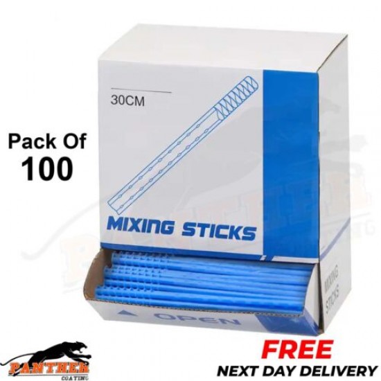 BLUE PLASTIC PAINT MIXING STICKS 30CM PACKS OF 100