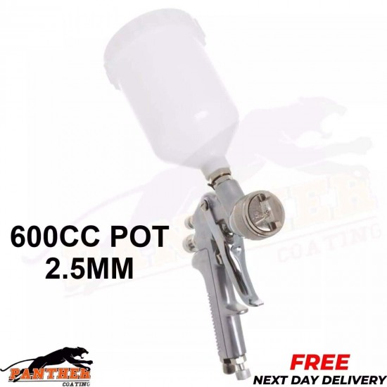 FAST MOVER TOOLS FMT4001G2.5 CONVENTIONAL GRAVITY SPRAY GUN, 600CC POT, 2.5MM