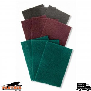 9 Mixed Scotchbrite Abrasive Finishing Pads Green Red Grey x3 of Each Mix