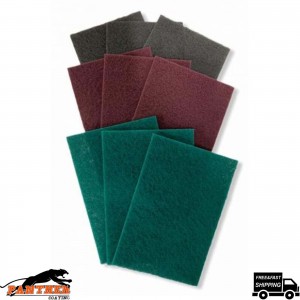Finishing pads 15X scotchbrite abrasive 5 of each grit colors Green Grey Red