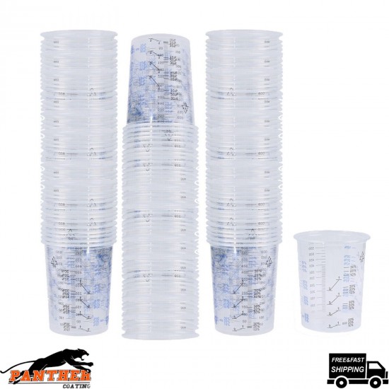 Plastic Polypropylene Paint Mixing Cups 600cc PACK-50