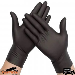100 DISPOSABLE NITRILE GLOVES POWDER & LATEX FREE BLACK Medical M/L/XL 200