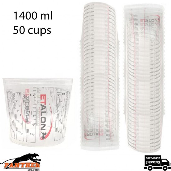 50x Paint Mixing Cups 1400ml Pack of 50