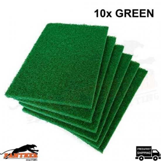10 x Green Scotchbrite Scuff Scotch Finishing Preparation Hand Pads