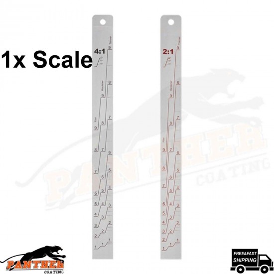 Aluminium Paint Mixing Measuring Stick 2:1/4:1 Ratio Double Sided