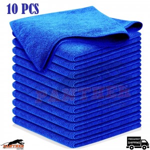 Microfibre Cloths Pack of 10 – Large 40 x 40cm, Dark Blue for Cleaning Polishing