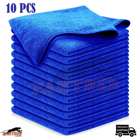 Microfibre Cloths Pack of 10 – Large 40 x 40cm, Dark Blue for Cleaning Polishing