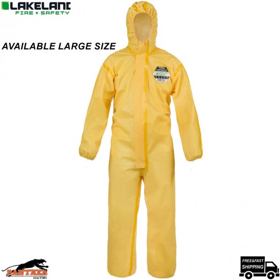 Lakeland ChemMax 1EB Suit – Zip Front – Elastic Cuffs Hood Ankles – Large