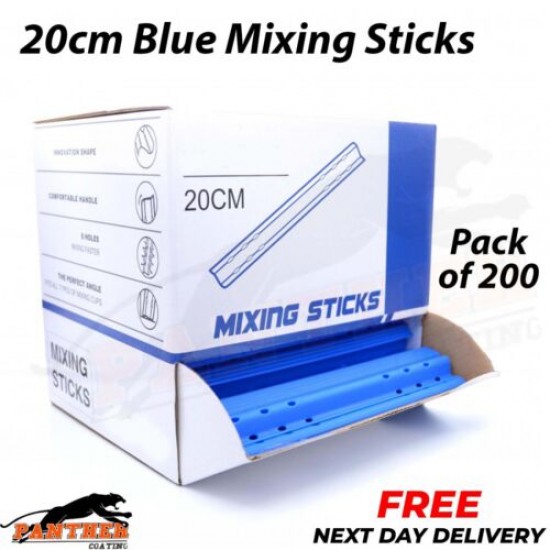 BLUE PLASTIC PAINT MIXING STICKS 20 CM PACKS OF 200