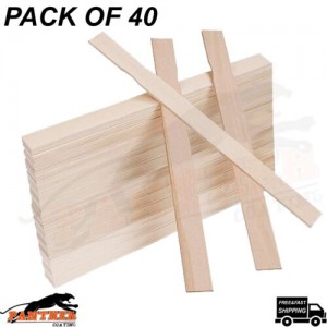 pack of 40 Wooden Paint Stir Sticks 300x25mm Plain Paint Paddles