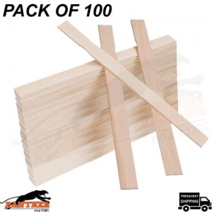 pack of 100 Wooden Paint Stir Sticks 300x25mm Plain Paint Paddles