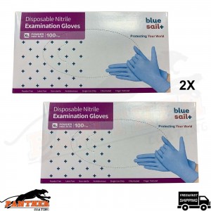 2x Blue Sail with Disposable Nitrile Examination Gloves-[Extra Large] 100pcs