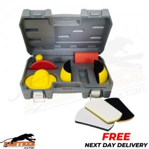 SANDING BLOCK KIT -9 Pcs Set Case For Detailing Car Body Work Repair Hook & Loop