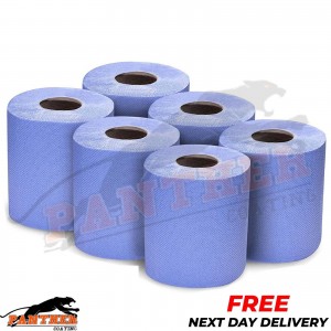 2 PLY BLUE CENTREFEED ROLLS (X6) 150M X 180MM