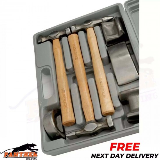 FAST MOVER TOOLS FMT468002 HAMMER & DOLLY PANEL BEATING 7PC KIT, HICKORY HANDLE