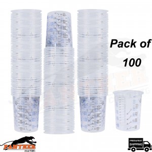 100x 600ml Plastic Paint Mixing cups Car Paint Plastic Mixing Cups 600ML