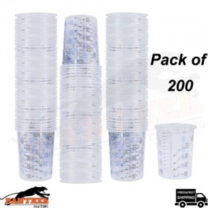 200x 600ml Plastic Paint Mixing cups Car Paint Plastic Mixing Cups 600ML