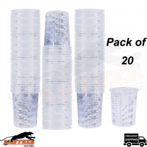 600ml Plastic Paint Mixing cups Car Paint Plastic Mixing Cups 600ML pack of 20